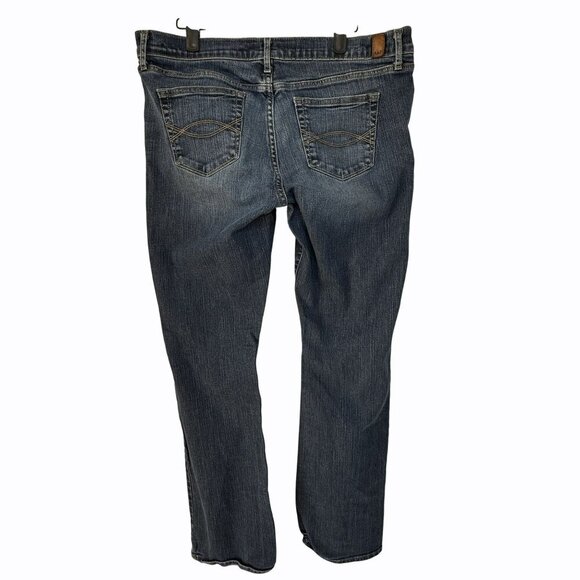 Abercrombie & Fitch‎ Straight Jeans Y2K Casual Classic Distressed Blue Denim 12 - Picture 2 of 4